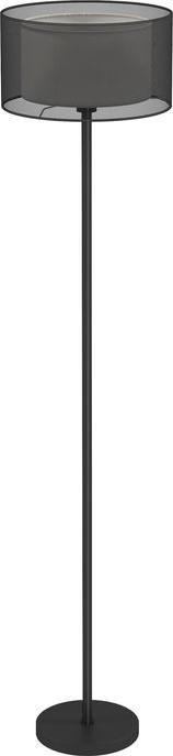 Swisshandel24 Stehlampe, zweifarbiger Lampenschirm, Fussschalter, Metall, Schwarz (E27)