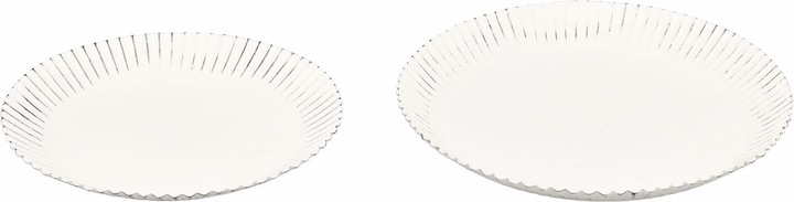 Actual product image Exner Garten und Wohnaccessoires Tray Set/2 ClairBlanc - white - metal - 24x24x3 cm - 28x28x3 cm