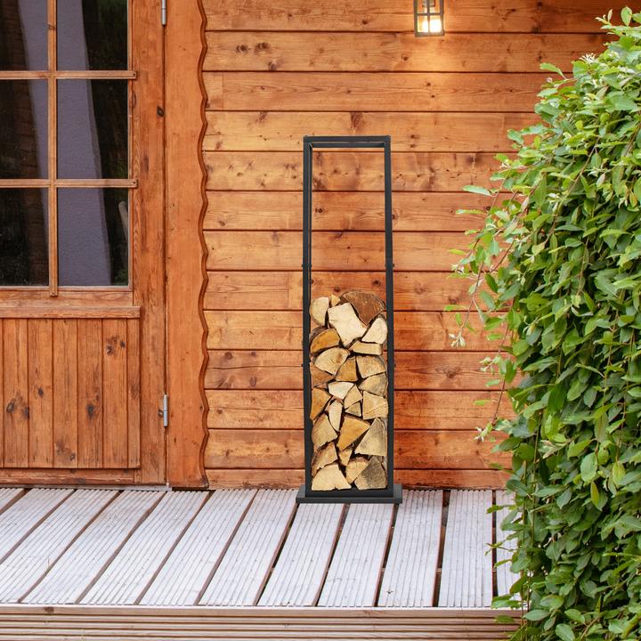 ÉTAGÈRE EN BOIS De Cheminée Intérieur Extérieur De Wand-Montage Métal