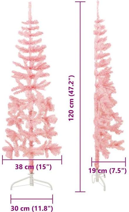 Produktbild vidaXL Künstlicher Halb-Weihnachtsbaum (120 cm)