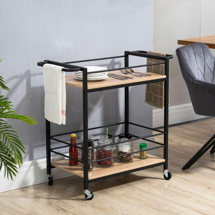 Immagine prodotto Swisshandel24 Carrello di servizio Carrello da cucina Carrello da cucina con 2 livelli e maniglia Carrello con