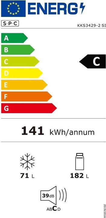 Label énergétique SPC KKS3429-2 SI (253 l)