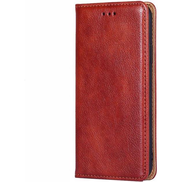 MU Classic Crazy Horse V Leder Bookcover Series (Samsung Galaxy S22+), Smartphone Hülle, Braun