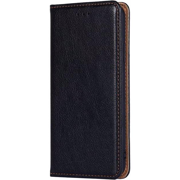 MU Classic Crazy Horse V Leder Bookcover Series (Samsung Galaxy S22 Ultra), Smartphone Hülle, Schwarz