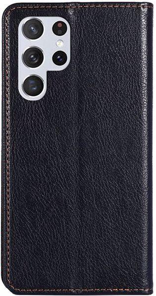 Actual product image MU Classic Crazy Horse V Leather Bookcover Series (Samsung Galaxy S22 Ultra)