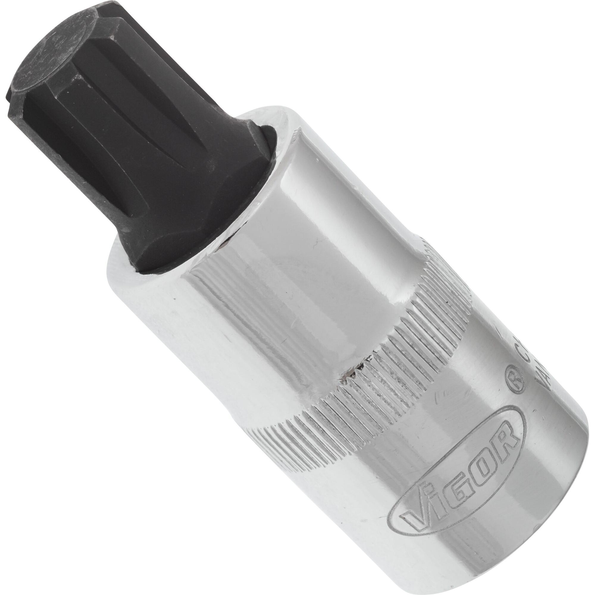 Thumbnail - Vigor, Steckschlüssel + Stecknuss, RIBE Schraubendreher-Einsatz ∙ V2209 ∙ Vierkant12,5 mm (1/2 Zoll) ∙ Innen Keilprofil ...