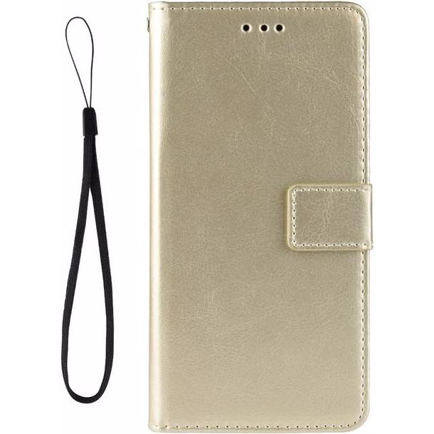MU Classic Crazy Horse III Leder Bookcover Series (Nokia C30), Smartphone Hülle, Gold