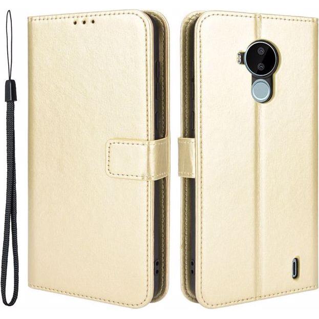 Thumbnail - MU Classic Crazy Horse III Leder Bookcover Series (Nokia C30), Smartphone Hülle, Gold