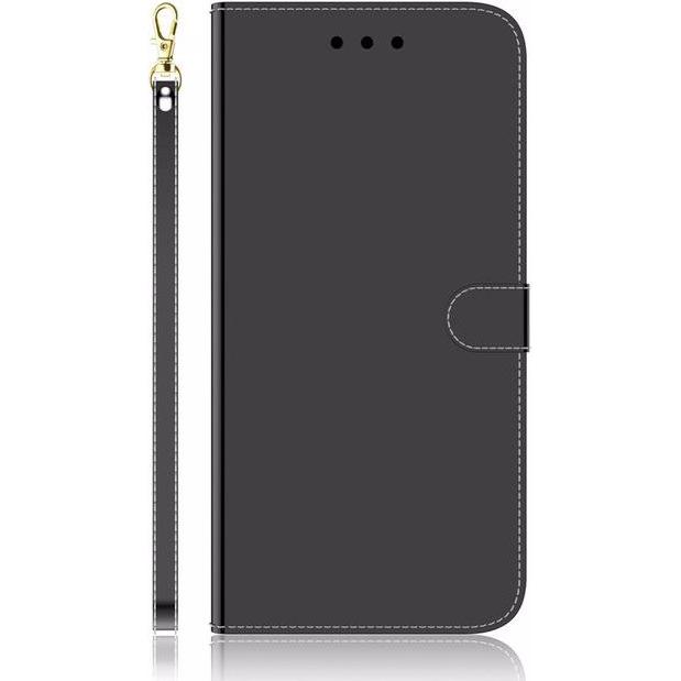 MU Style Mirror Surface Bookcover Series (Samsung Galaxy S22+), Smartphone Hülle, Schwarz