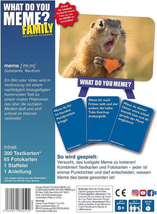 Actual product image What Do You Meme Family Edition (German)