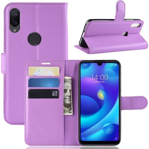 Thumbnail - MU Classic Litchi Leder Bookcover Series (Xiaomi Mi Play), Smartphone Hülle, Violett