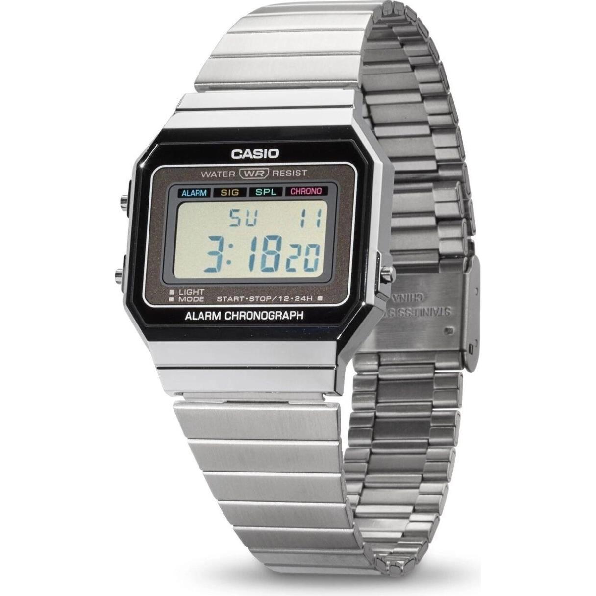 Casio Vintage Argento Orologio Da Polso, A700we-1Aef, (Cronografo, 37.40 Mm)