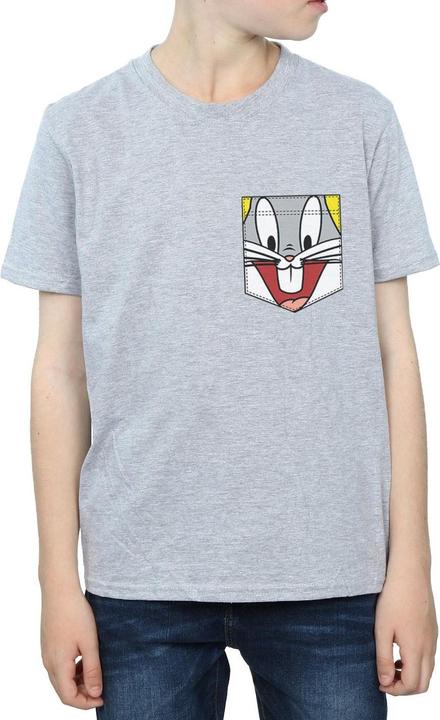 Immagine prodotto Looney Tunes Bugs Bunny Face Faux Pocket Maglietta Ragazzi (140, 146)