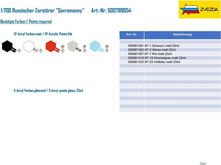 Actual product image Tamiya 1:700 Russian destroyer Sovremenny