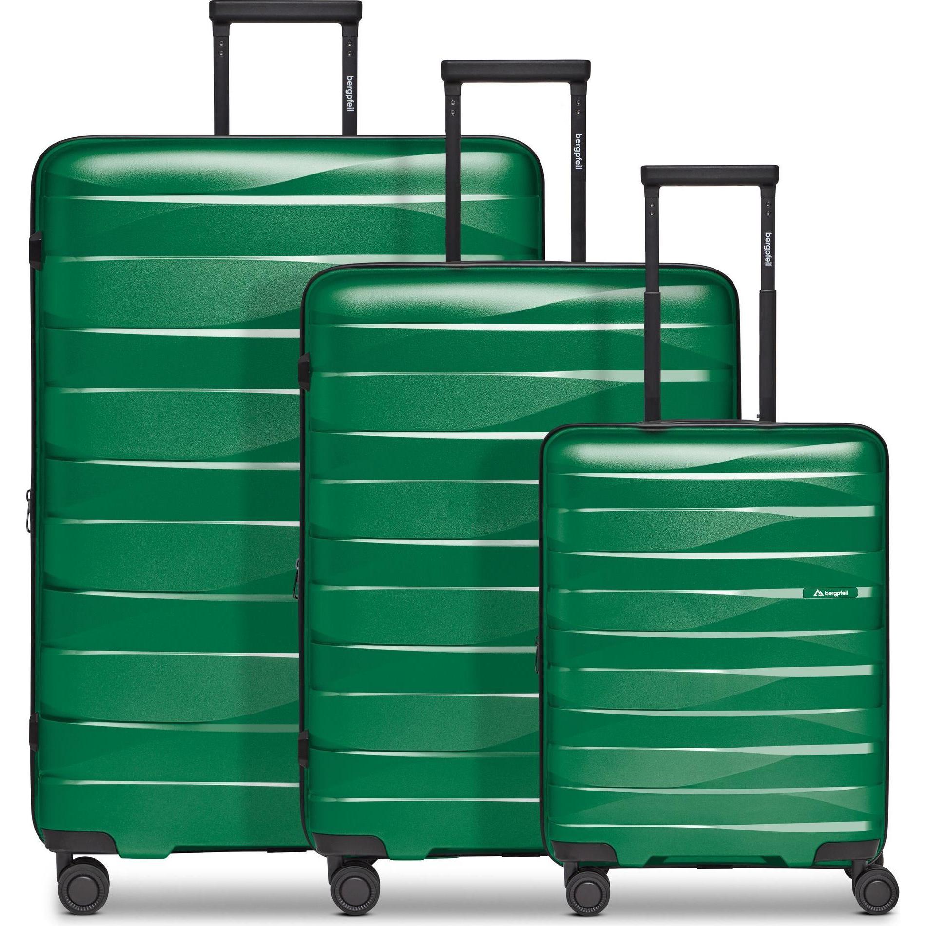 Bergpfeil, Koffer, Travel 4-Rollen Kofferset 3-tlg. mit Dehnfalte, Grün, (228 l, XL (ab 115l))