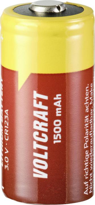 Voltcraft CR123A Fotobatterij CR-123A Lithium 1500 mAh 3 V 1 st. (1 Pcs., RCR123A, 1500 mAh)