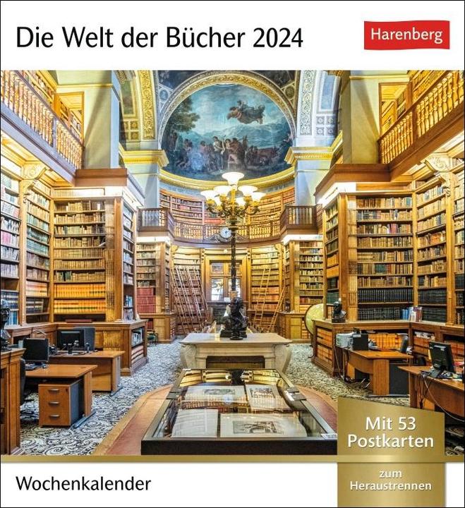Produktbild Harenberg Die Welt der Bücher Postkartenkalender 2024