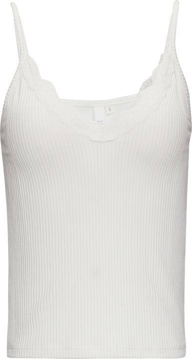 S.Oliver T-Shirt Verkürztes Slim-Fit-Top mit Spitzen-Detail und Rippstruktur (XXL)