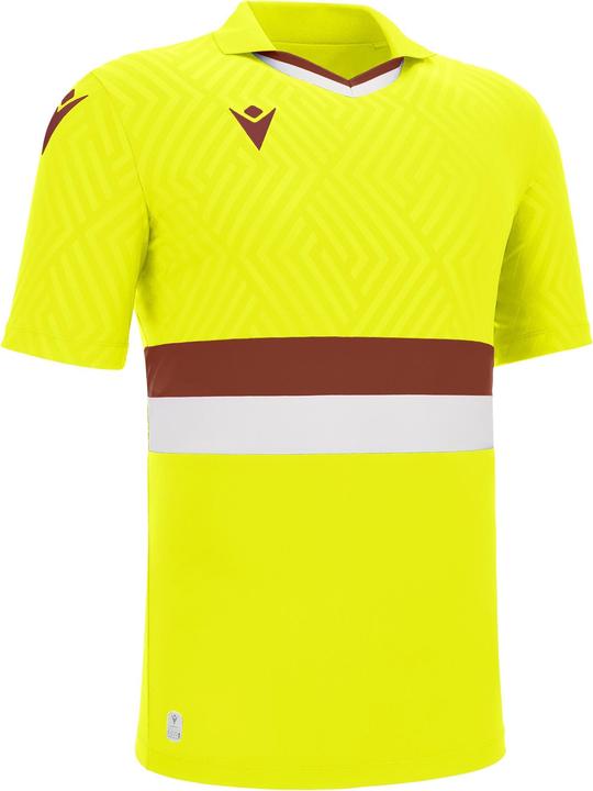 Dark Red, Fluorescent Yellow
