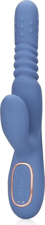 Actual product image Loveline Warming Rotating Beads and Thrusting Rabbit Vibrator - Blue Nova