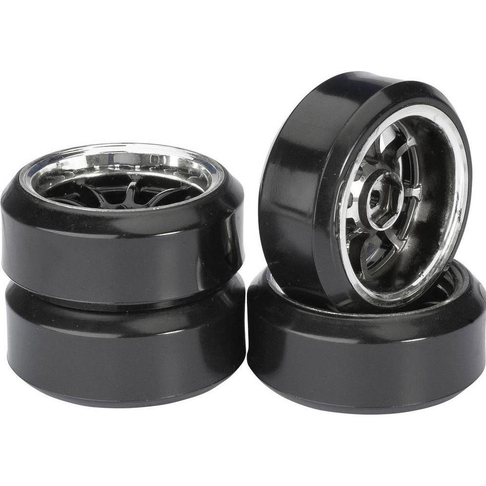 Absima Räderset Drift LP 9-Speichen Profil C schwarz/chrom 1:10