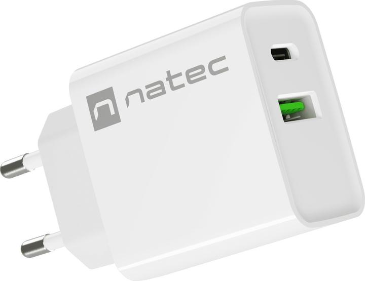 Genesis Natec ładowarka Sieciowa Ribera USB-A + USB-C 20w Power Delivery Biała Nuc-2061 (20 W)