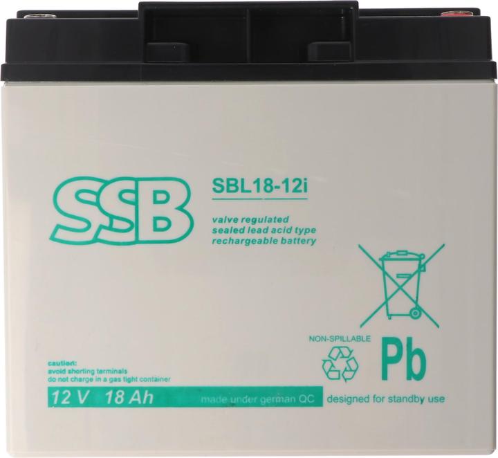 Produktbild SSB SBL18-12i 12V 18Ah Bleiakku AGM Blei Gel Akku (12 V, 18 Ah)