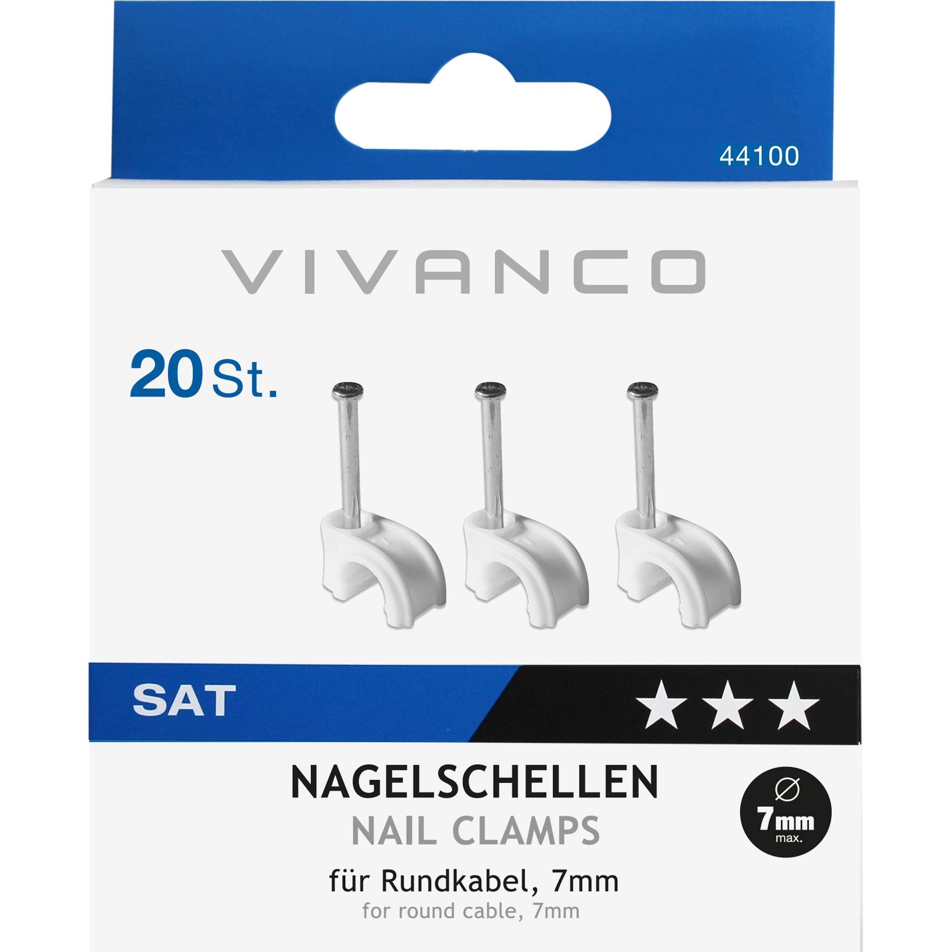 Thumbnail - Vivanco, Kabelhalter, Nagelschellen für Rundkabel