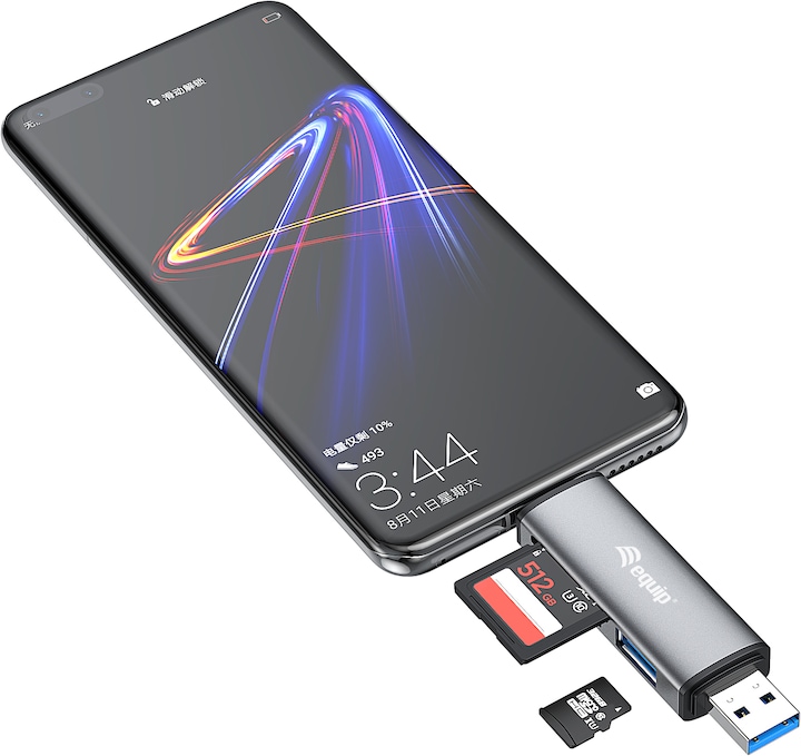 Produktbild equip USB 3.0 HUB Kartenleser (USB-C, USB 3.0)