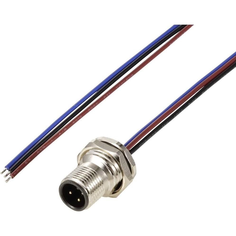 Tru Components TC-12833060 Sensor/Aktor Einbaustecker M12 Stecker, Einbau 0.5 m, Elektronikkabel + Stecker