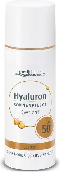 Actual product image Medipharma cosmetics Hyaluron Sun Care Face tinted SPF 50+, 50 ml Cream (Sun cream face, SPF 50+, 50 ml)
