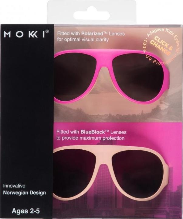 Immagine prodotto Mokki Occhiali da sole per bambini rosa 2-5 anni click & change
