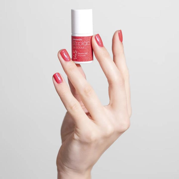 Actual product image Alessandro ALESSAN Striplac UV Colour Bea Red 6.5ml (145 Beach Red Shimmer, UV gel varnish)