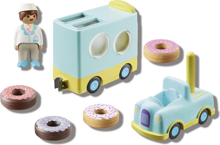 Image du produit Playmobil 1.2.3 : Camion donut fou avec fonction d'empilement et de tri (71325, Playmobil 1.2.3)