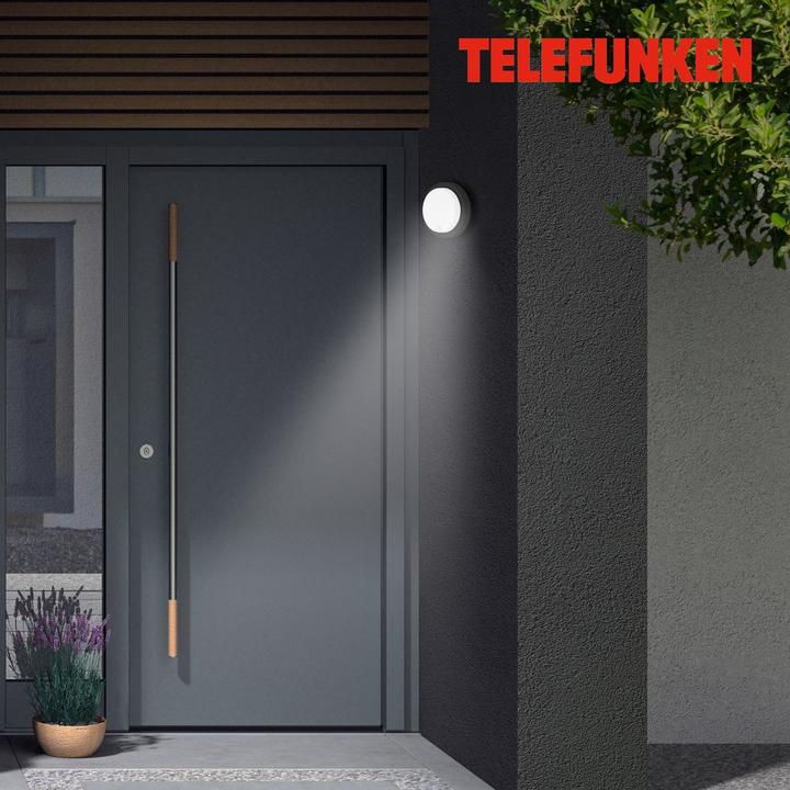 Actual product image Telefunken LED outdoor light, sensor, black, 1xLED board (1250 lm, IP44)