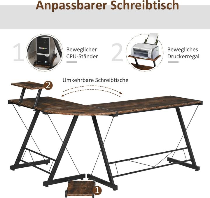 Image du produit Homcom Bureau d'angle (155 x 115 x 91.50 cm)