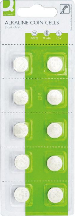 Produktbild Q-Connect Alkaline Knopfzellen (1 Stk., AG10, 72 mAh)