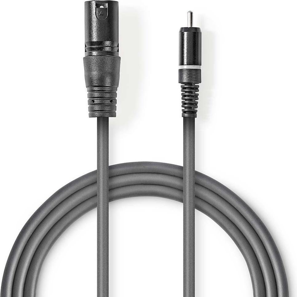 Nedis Audiokabel XLR 3-polig männlich - RCA männlich (3 m, XLR), Audio Kabel