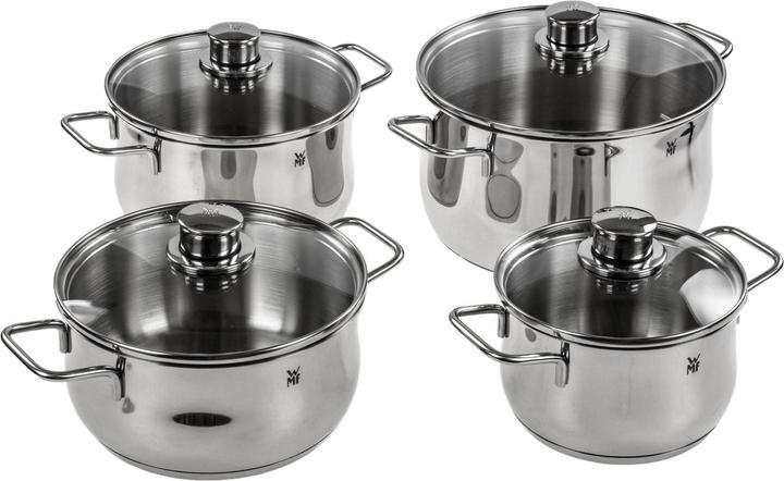 Produktbild WMF Topfset Induktion Kochtopfset 4tlg Glasdeckel Diadem Plus Edelstahl (Pfannenset + Topfset, Edelstahl, 24 x 25.20 cm)