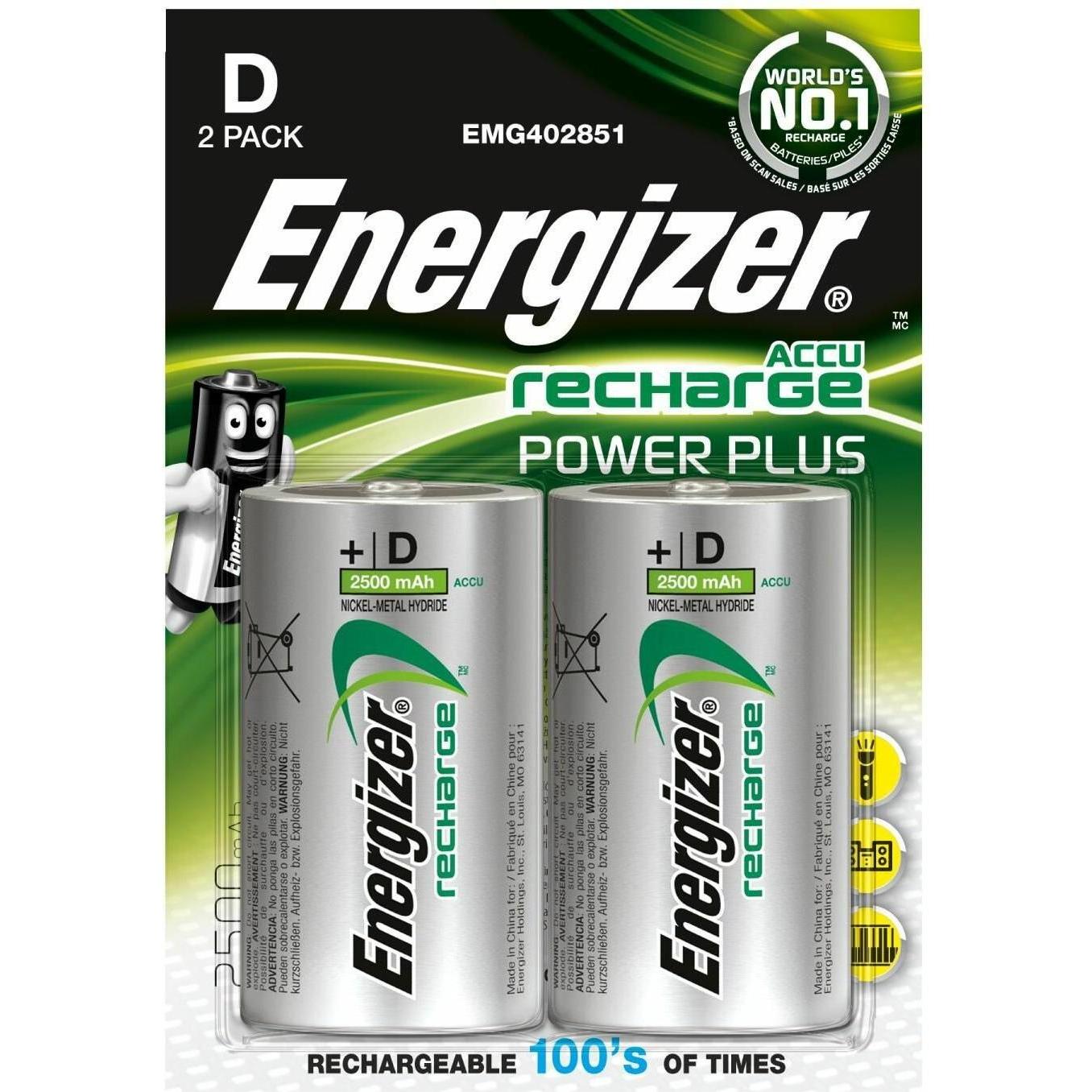 Energizer RECH HR20 2500MAH 4PK (2 Stk., 2500 mAh), Batterien + Akkus