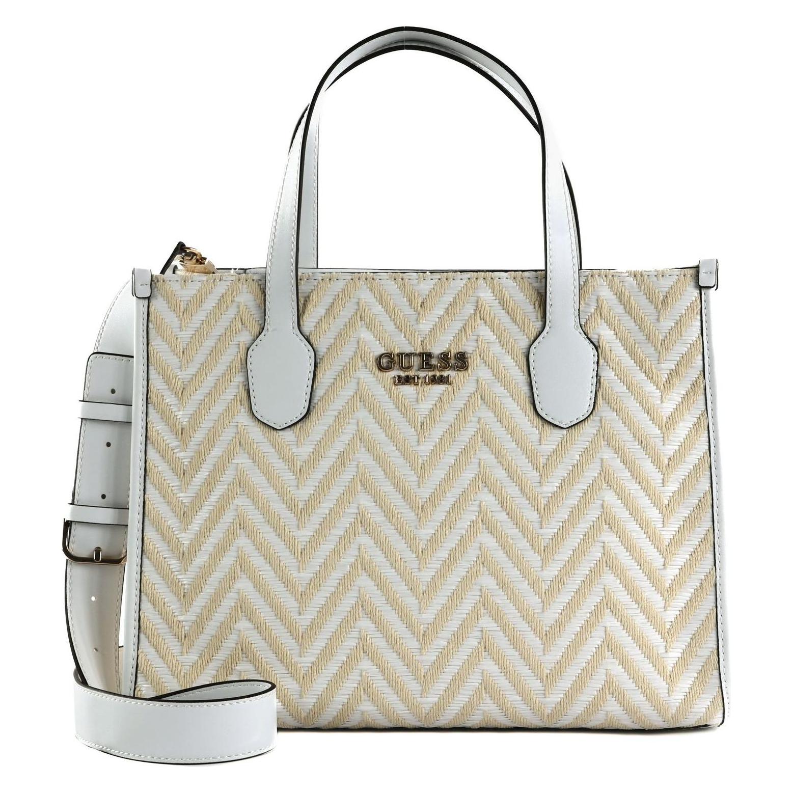 Guess, Damen, Handtasche, Silvana Two Compartment Tote, Weiss