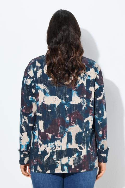 Produktbild Ulla Popken Sweatshirt, Pferde, A-Linie, Rundhals, Langarm (58)