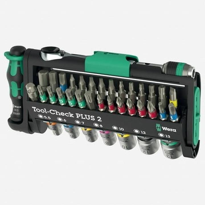 Image du produit Wera Tool-Check Plus 2 (Croix Phillips PH, Fente à visser, Six pans creux TX, Clé Allen, Carré intérieur)