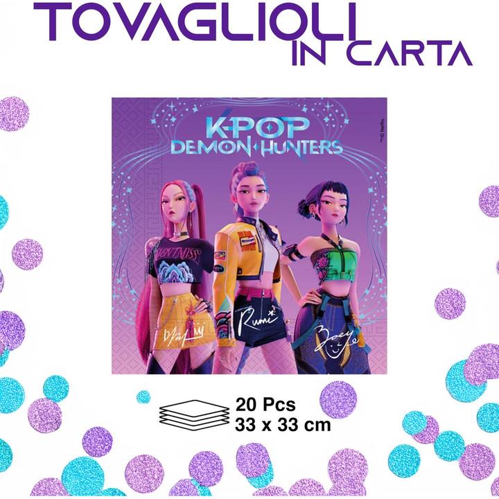 Image du produit Sombo 20 serviettes K-Pop Demon Hunters (20 pcs, 33 x 33 cm)