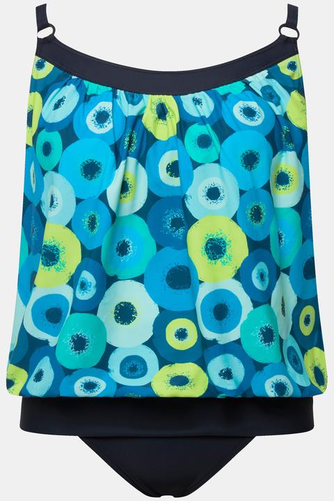 Actual product image Ulla Popken Circle Print Elastic Hem Tankini Set (42)