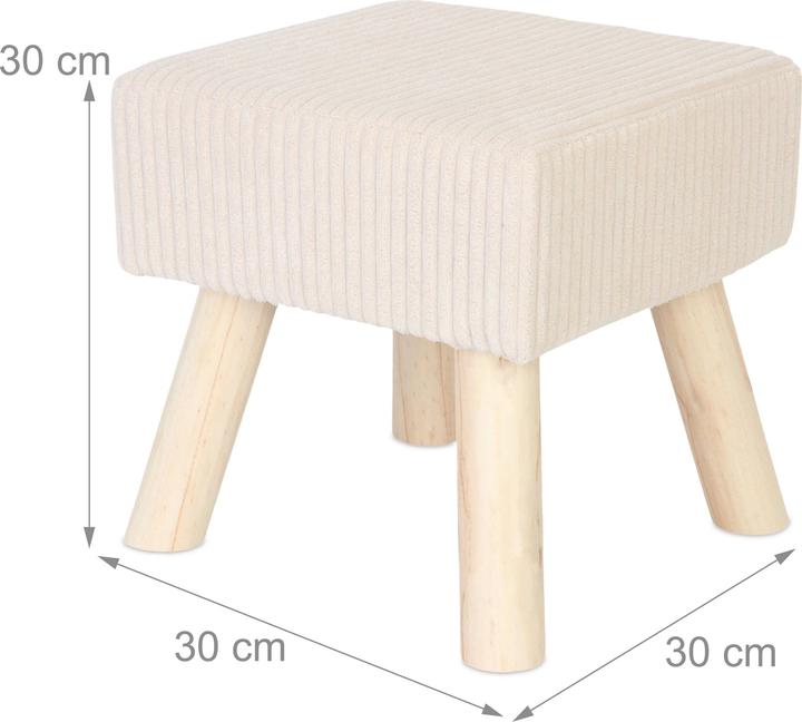 Image du produit Relaxdays Tabouret en corduroy