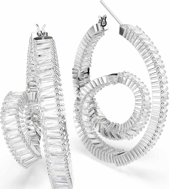 Image du produit Swarovski Matrix Kreolen Baguette Schliff Schleife Weiss Rhodiniert (Métal Swarovski)