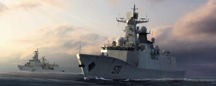 Actual product image Trumpeter PLA Navy Type 054A FFG-529 Zhoushan