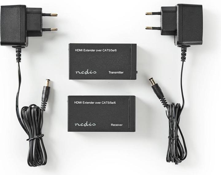 Actual product image Nedis HDMI T Extender Over CAT6 up to 60.0 m 1080p 1.65 Gbps Metal Anthracite (1 m)