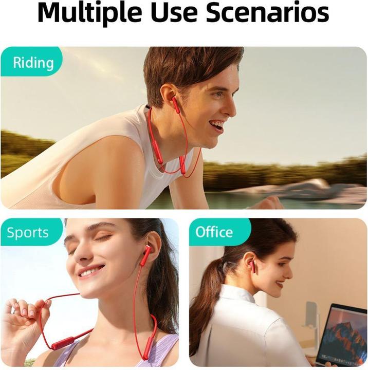 Produktbild Joyroom Magnetic Wireless Neckband Headphones, JR-DS1, (red) (20 h, Kabellos)